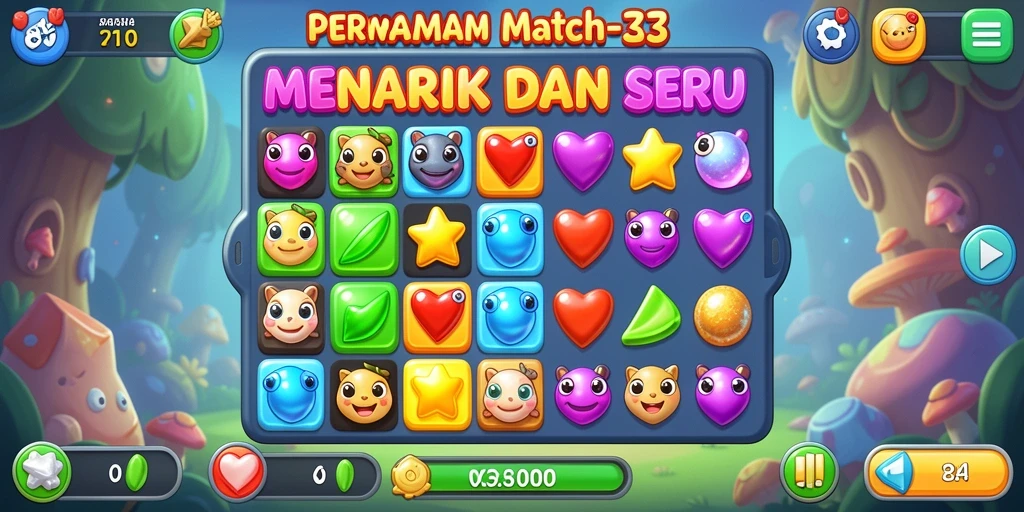 Screenshot permainan 8II dengan gameplay Match-3 yang menarik.