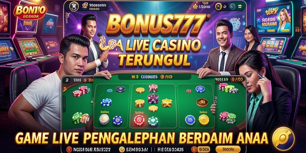 Tampilan gameplay Live Casino yang seru dan interaktif di BONUS777.