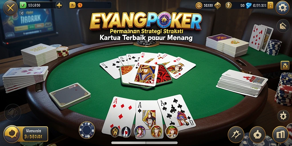 Tampilan gameplay dari EYANGPOKER yang mendebarkan dan penuh strategi.