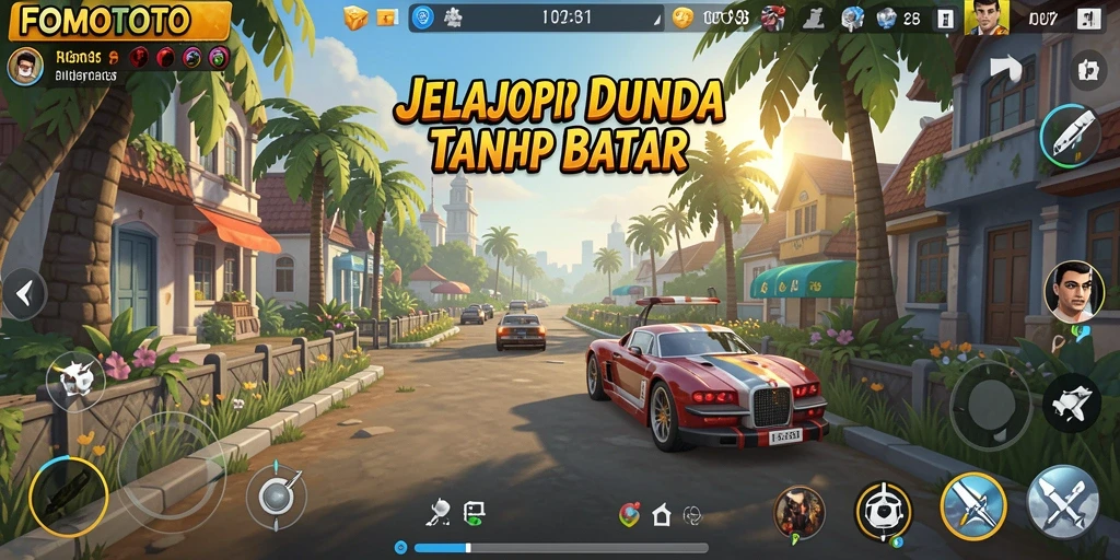 Tangkapan layar gameplay FOMOTOTO di dunia terbuka yang menakjubkan.