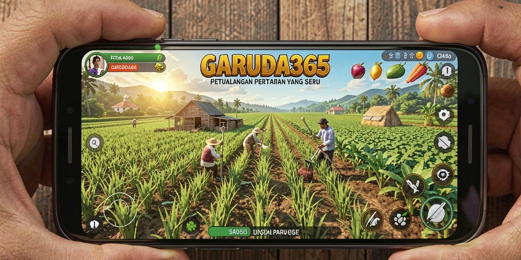 Tampilan gameplay seru dalam GARUDA365 yang menampilkan aktivitas bertani.