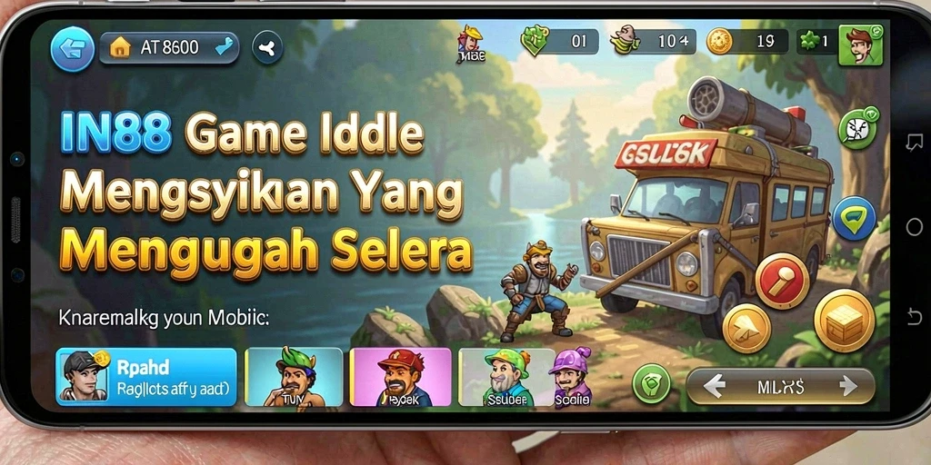 Screenshot gameplay IN88 yang menunjukkan kemajuan dalam permainan Idle.