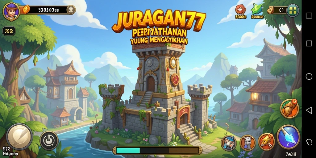 Tangkapan layar gameplay <strong>JURAGAN77</strong> menampilkan strategi pertahanan menara yang seru.