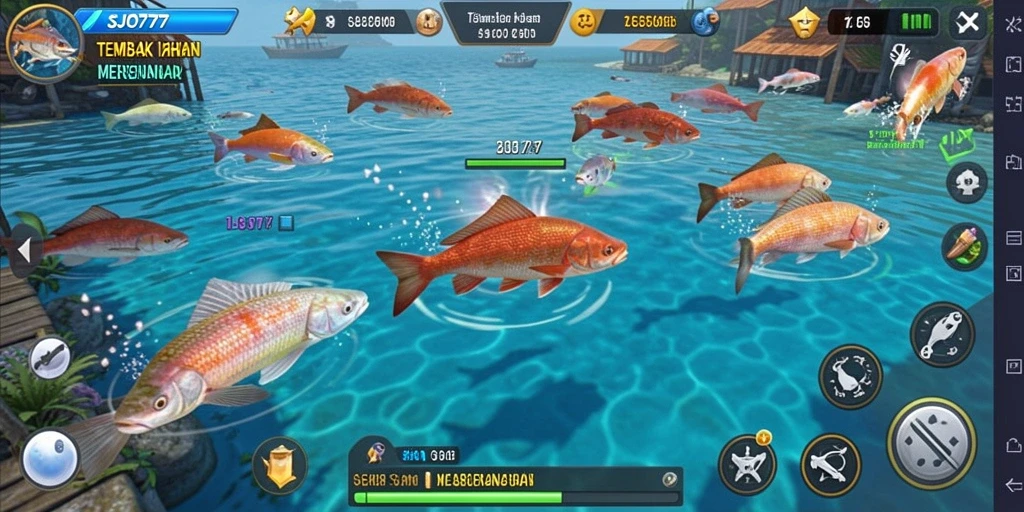 Screenshot SJO777 menampilkan aksi seru menembak ikan.