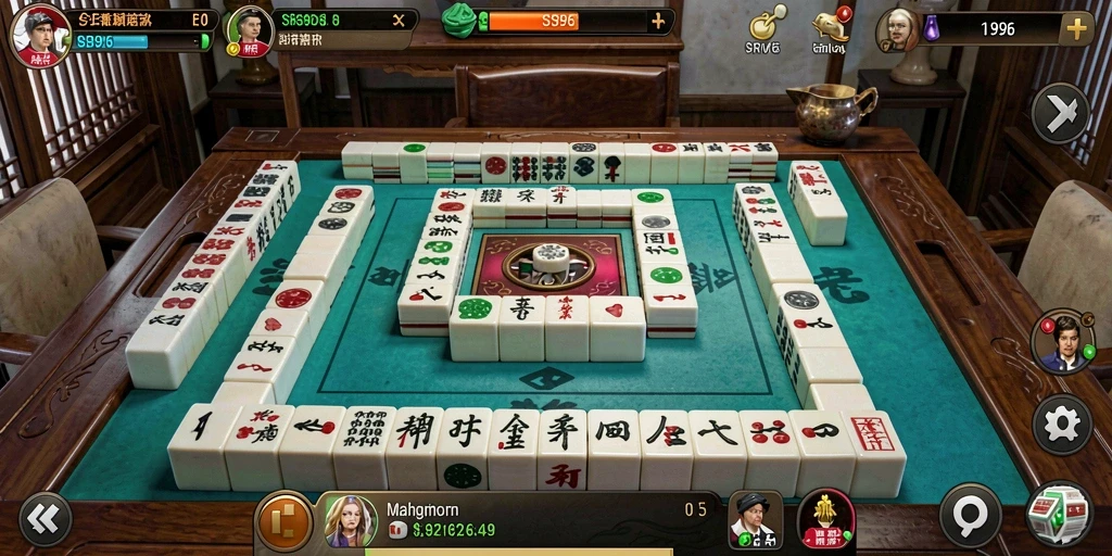 Screenshot SR996 menampilkan permainan Mahjong yang seru dan penuh warna.