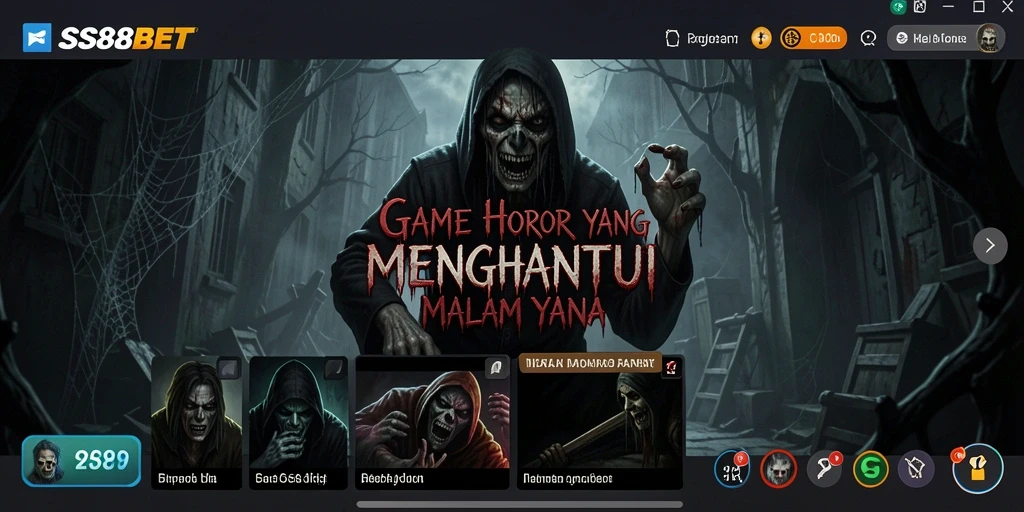 Tampilan menyeramkan saat menjelajahi dunia horor dalam SS88BET.